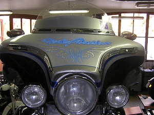 Harley Davidson  / electra glide / airbrush/ pinstriping / linky/ stribro