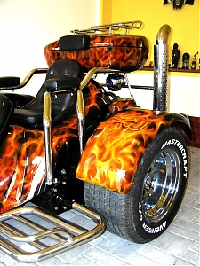 Rewaco trike / airbrush/ true fire/ realny ohen