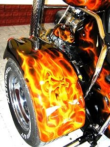 Rewaco trike / airbrush/ true fire/ realny ohen