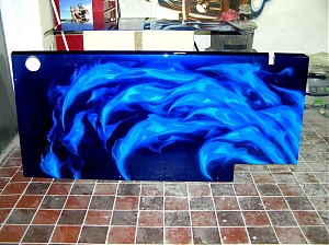 Modry ohen / blue fire / true fire / scania / airbrush/ 