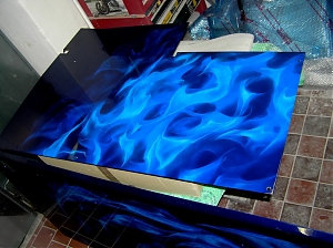 Modry ohen / blue fire / true fire / Scania / airbrush 