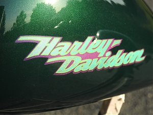 Harley Davidson , stavba , pinstriping , british racing green
