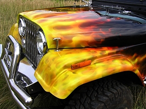 Jeep CJ5 oheň