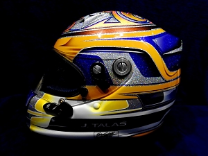 Karting helmet /flakes/racing design