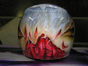 Motocyklova helma / street fighter / aibrush / vlkodlak